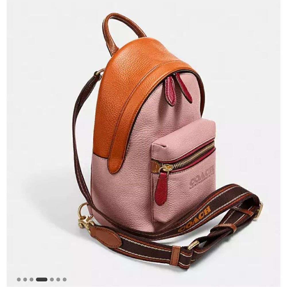Coach charter 18 color block Backpack minibag shoulder